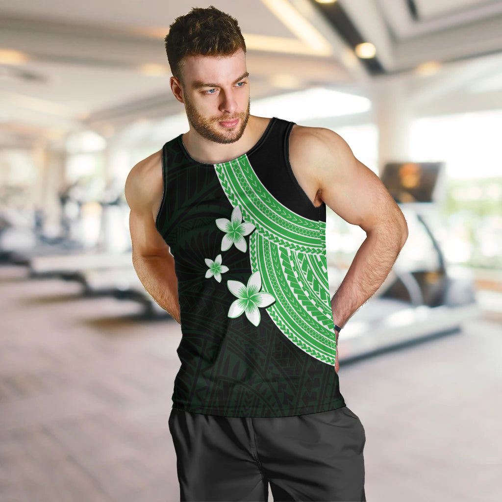 polynesian-men-tank-top-with-plumeria-flower-green