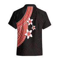 Polynesian Hawaiian Shirt With Plumeria Flower Red LT6 - Wonder Print Shop