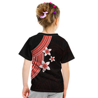 Polynesian Kid T Shirt With Plumeria Flower Red LT6 - Wonder Print Shop