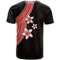 Polynesian T Shirt With Plumeria Flower Red LT6 - Wonder Print Shop