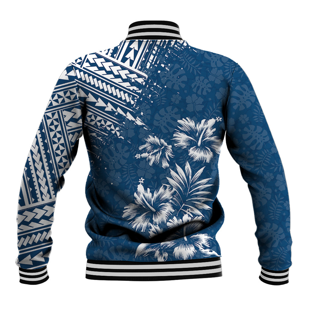 Hawaii Summer Baseball Jacket Mix Polynesian Dark Blue LT6 - Wonder Print Shop