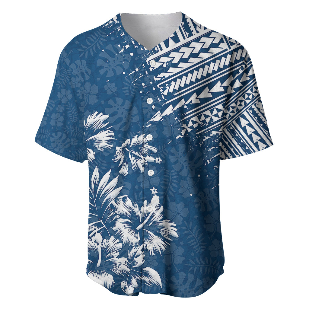 Hawaii Summer Baseball Jersey Mix Polynesian Dark Blue LT6 - Wonder Print Shop