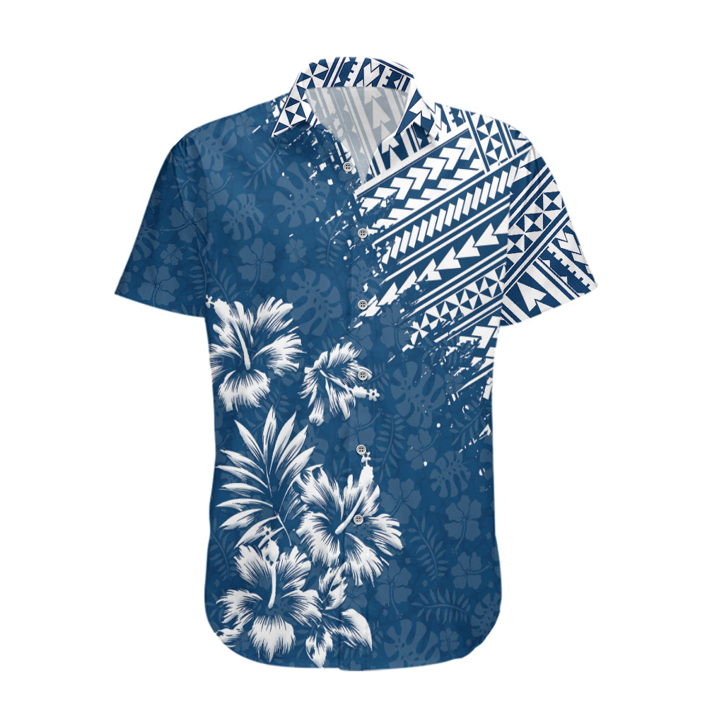 Hawaii Summer Hawaiian Shirt Mix Polynesian Dark Blue LT6 - Wonder Print Shop