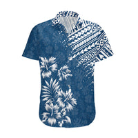 Hawaii Summer Hawaiian Shirt Mix Polynesian Dark Blue LT6 - Wonder Print Shop