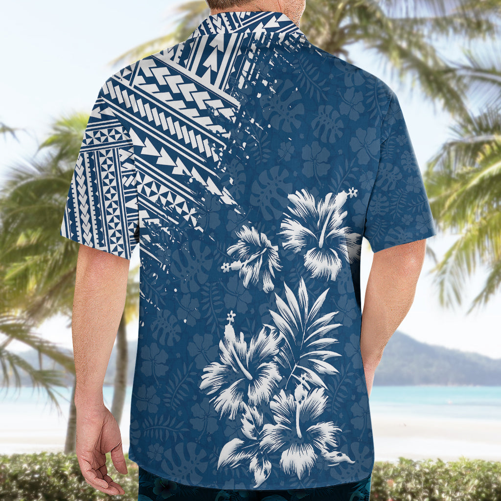 Hawaii Summer Hawaiian Shirt Mix Polynesian Dark Blue LT6 - Wonder Print Shop