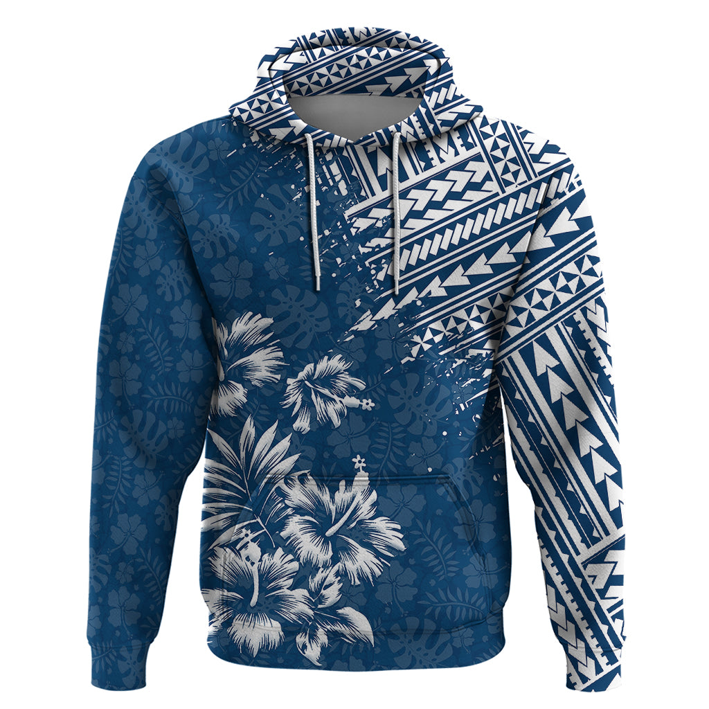 Hawaii Summer Hoodie Mix Polynesian Dark Blue LT6 - Wonder Print Shop