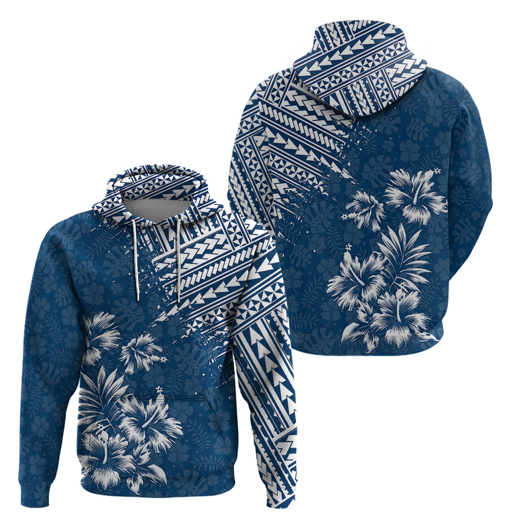 Hawaii Summer Hoodie Mix Polynesian Dark Blue LT6 - Wonder Print Shop