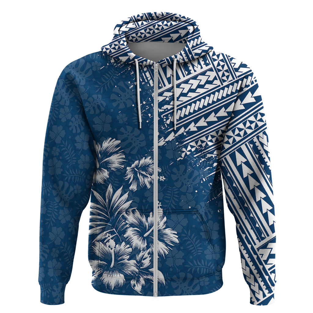 Hawaii Summer Hoodie Mix Polynesian Dark Blue LT6 - Wonder Print Shop