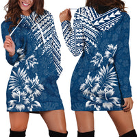 Hawaii Summer Hoodie Dress Mix Polynesian Dark Blue LT6 - Wonder Print Shop