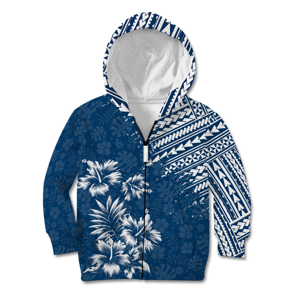 Hawaii Summer Kid Hoodie Mix Polynesian Dark Blue LT6 - Wonder Print Shop