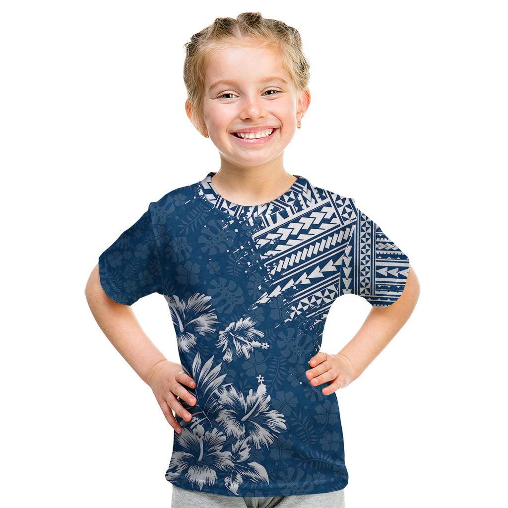 Hawaii Summer Kid T Shirt Mix Polynesian Dark Blue LT6 - Wonder Print Shop