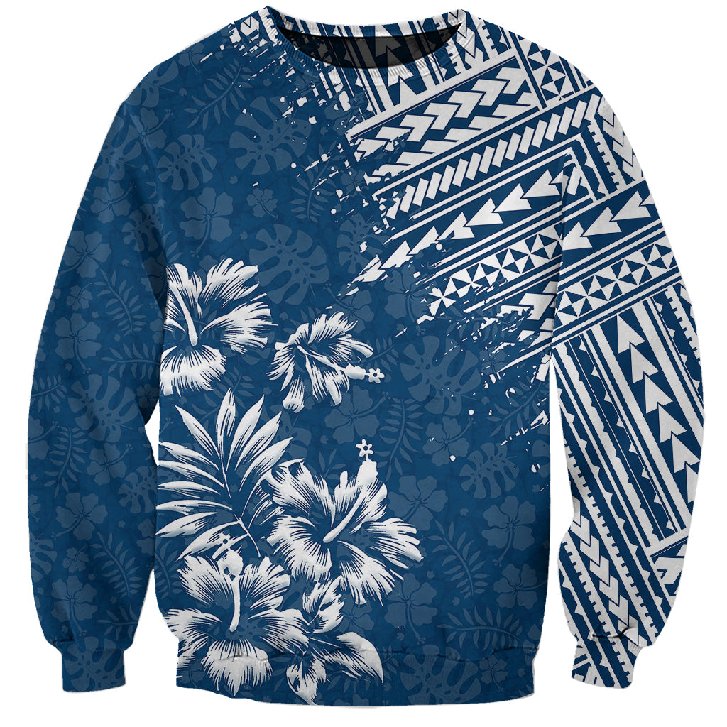 Hawaii Summer Sweatshirt Mix Polynesian Dark Blue LT6 - Wonder Print Shop