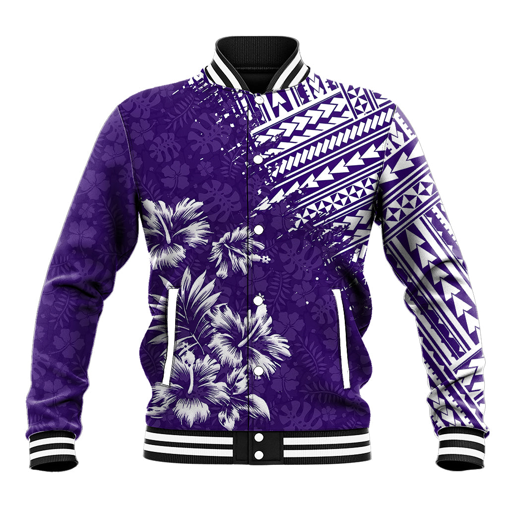 Hawaii Summer Baseball Jacket Mix Polynesian Purple LT6 - Wonder Print Shop