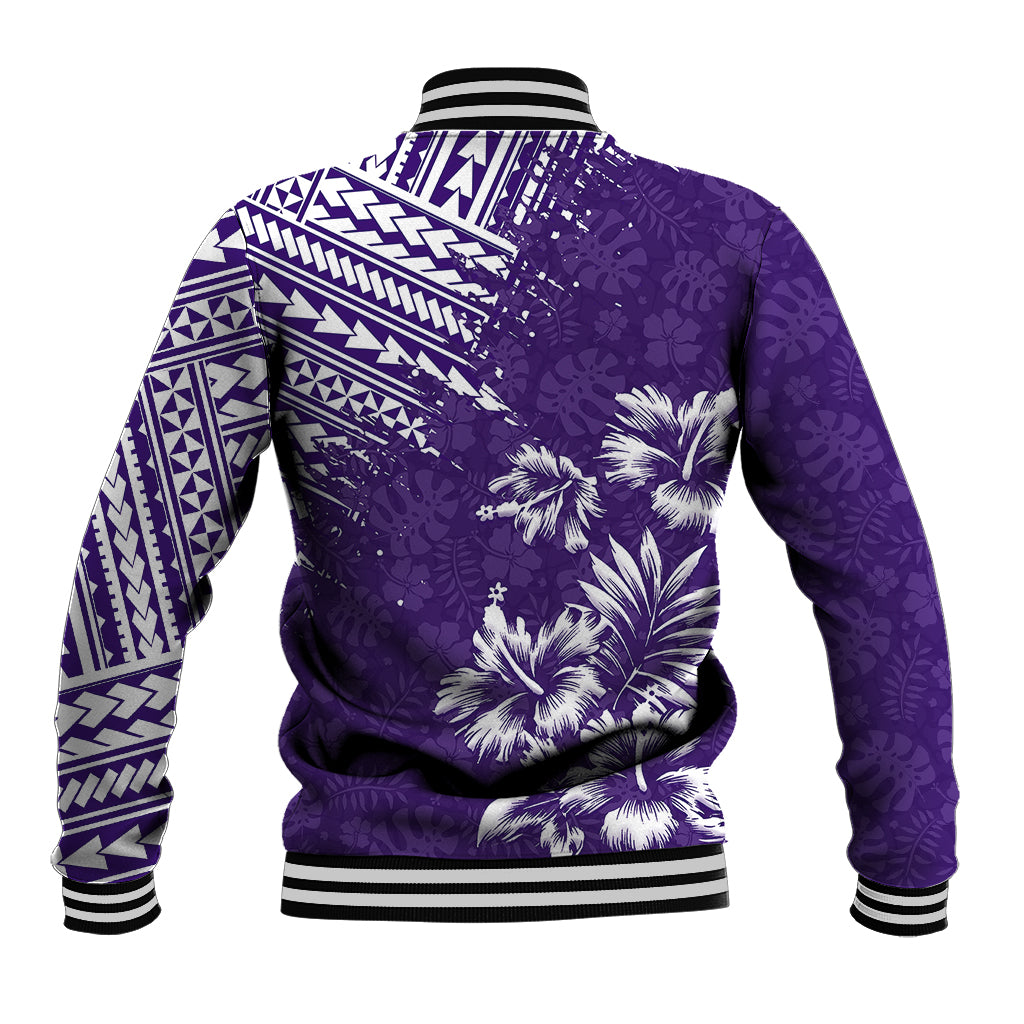 Hawaii Summer Baseball Jacket Mix Polynesian Purple LT6 - Wonder Print Shop