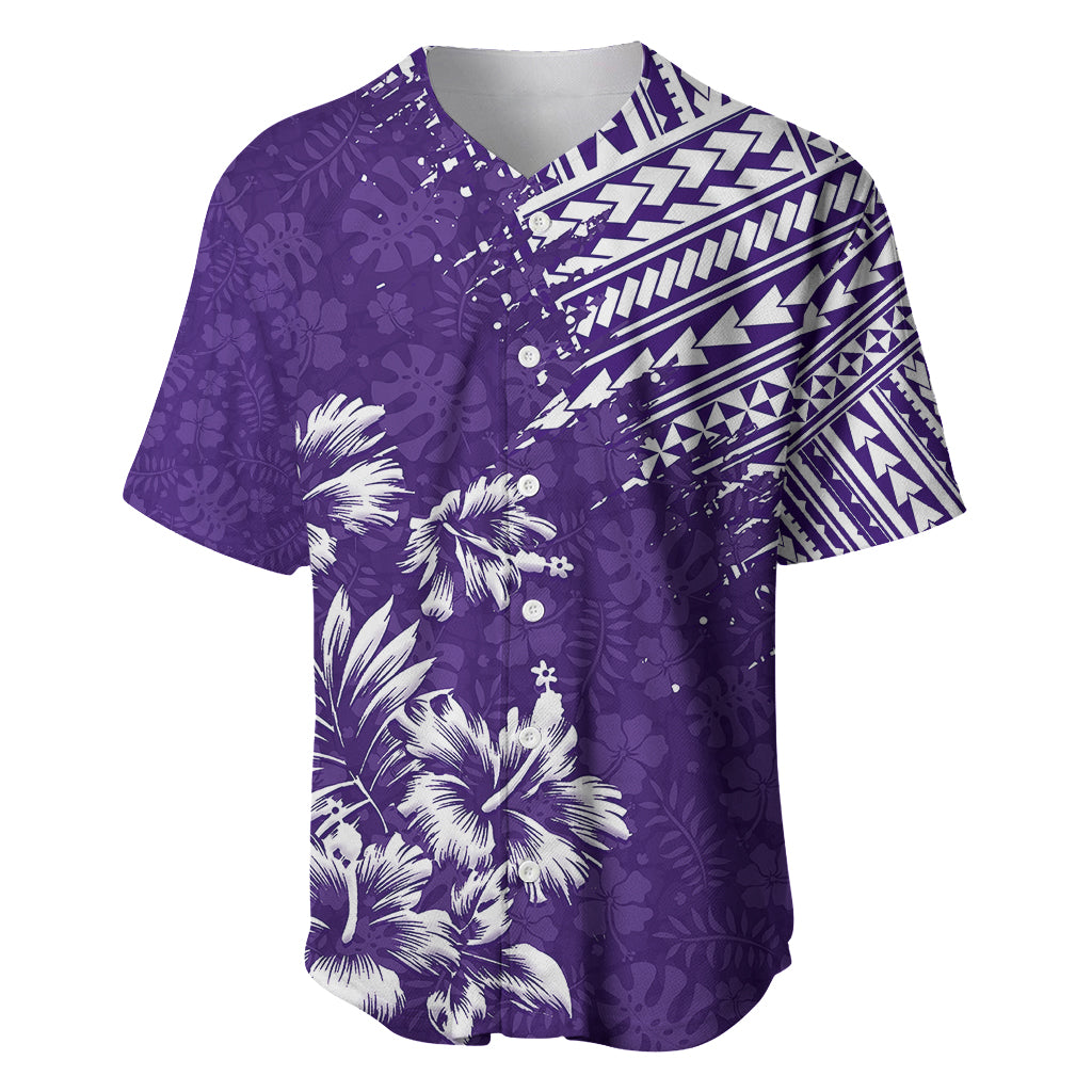 Hawaii Summer Baseball Jersey Mix Polynesian Purple LT6 - Wonder Print Shop