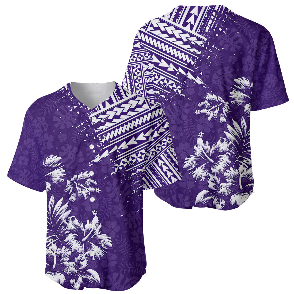 Hawaii Summer Baseball Jersey Mix Polynesian Purple LT6 - Wonder Print Shop