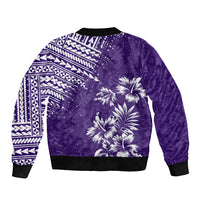 Hawaii Summer Bomber Jacket Mix Polynesian Purple LT6 - Wonder Print Shop