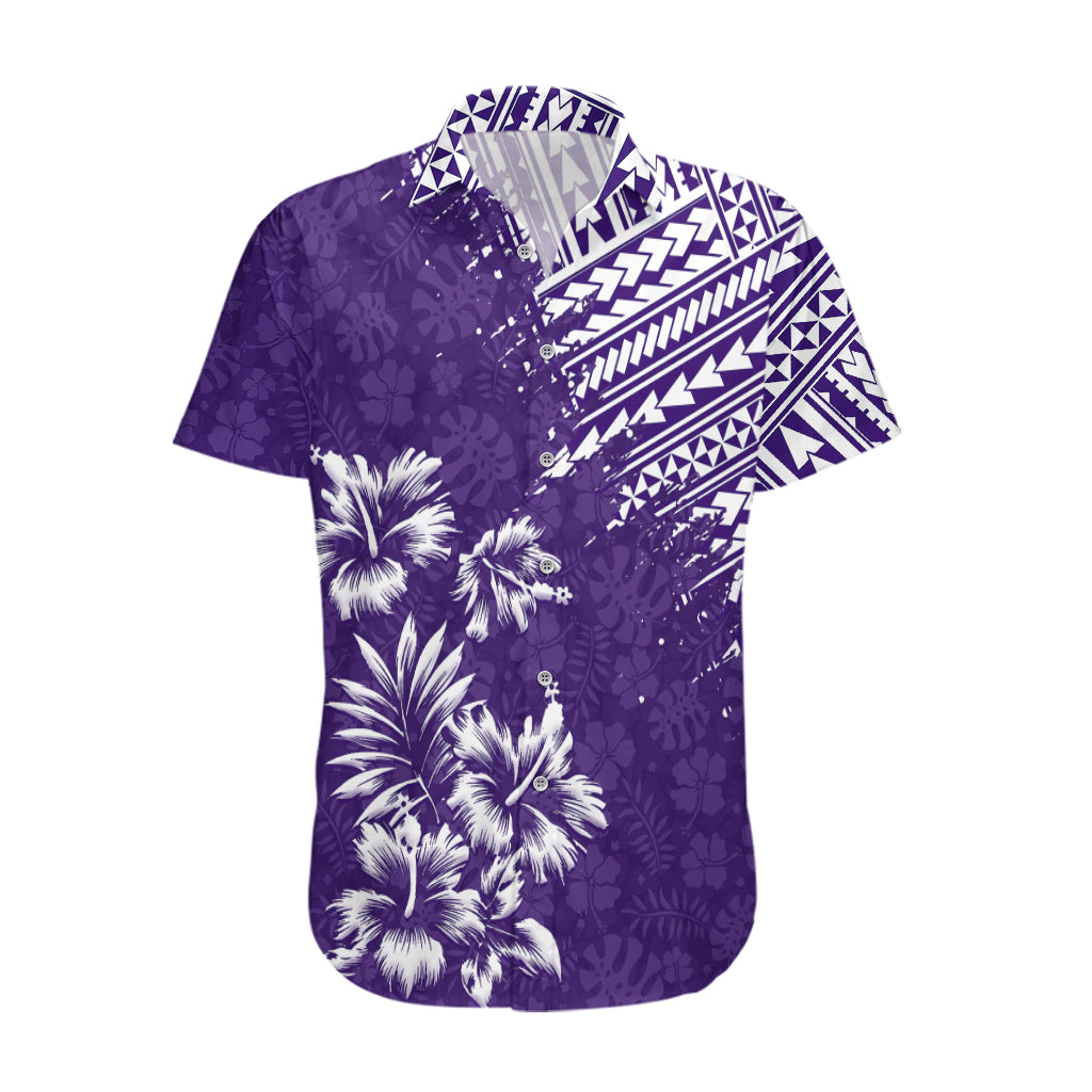 Hawaii Summer Hawaiian Shirt Mix Polynesian Purple LT6 - Wonder Print Shop