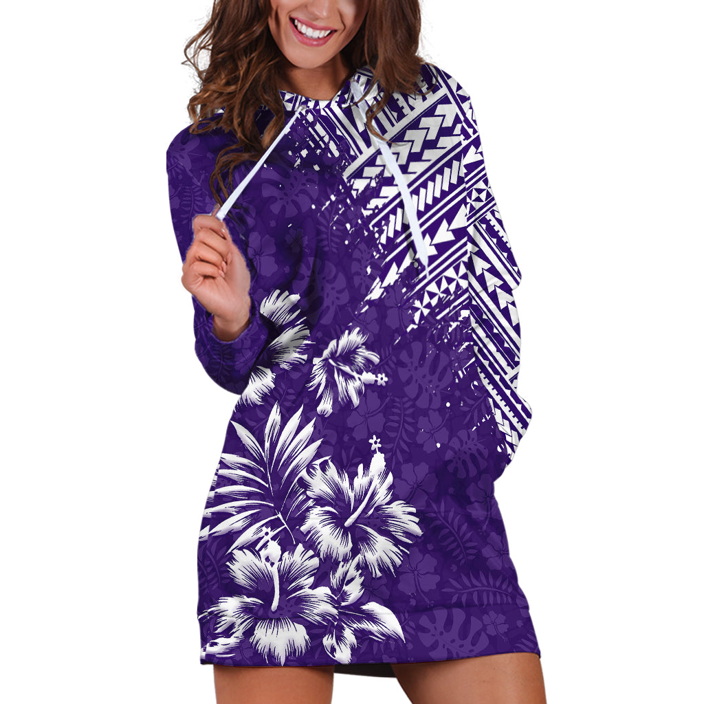 Hawaii Summer Hoodie Dress Mix Polynesian Purple LT6 - Wonder Print Shop