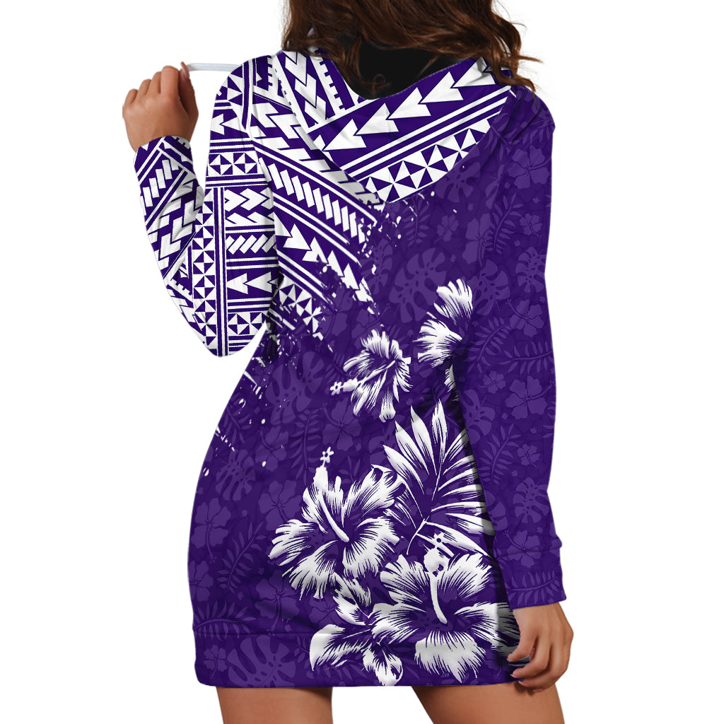 Hawaii Summer Hoodie Dress Mix Polynesian Purple LT6 - Wonder Print Shop