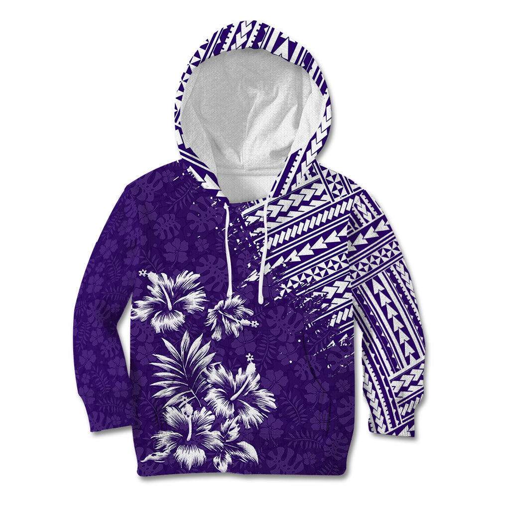 Hawaii Summer Kid Hoodie Mix Polynesian Purple LT6 - Wonder Print Shop