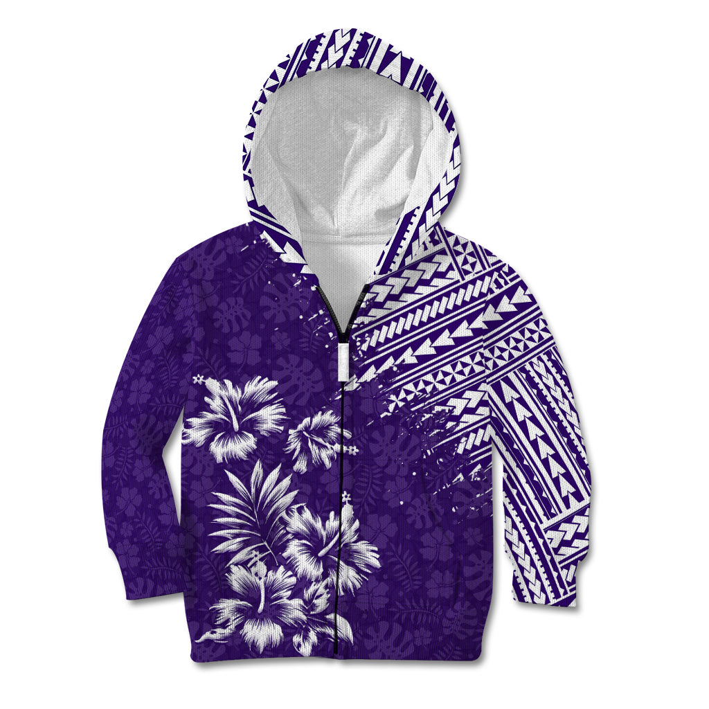 Hawaii Summer Kid Hoodie Mix Polynesian Purple LT6 - Wonder Print Shop