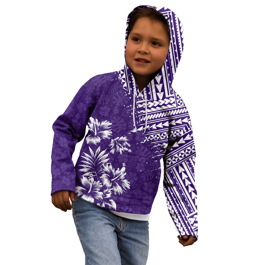 Hawaii Summer Kid Hoodie Mix Polynesian Purple LT6 - Wonder Print Shop