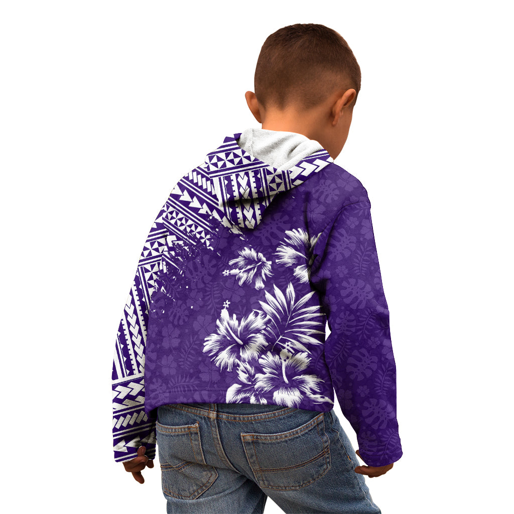 Hawaii Summer Kid Hoodie Mix Polynesian Purple LT6 - Wonder Print Shop