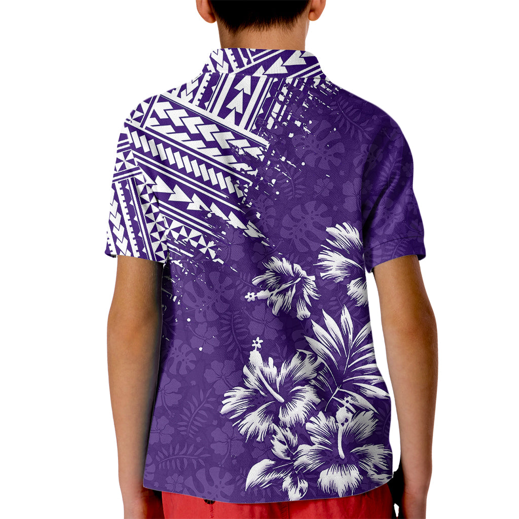 Hawaii Summer Kid Polo Shirt Mix Polynesian Purple LT6 - Wonder Print Shop