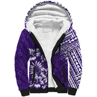 Hawaii Summer Sherpa Hoodie Mix Polynesian Purple LT6 - Wonder Print Shop
