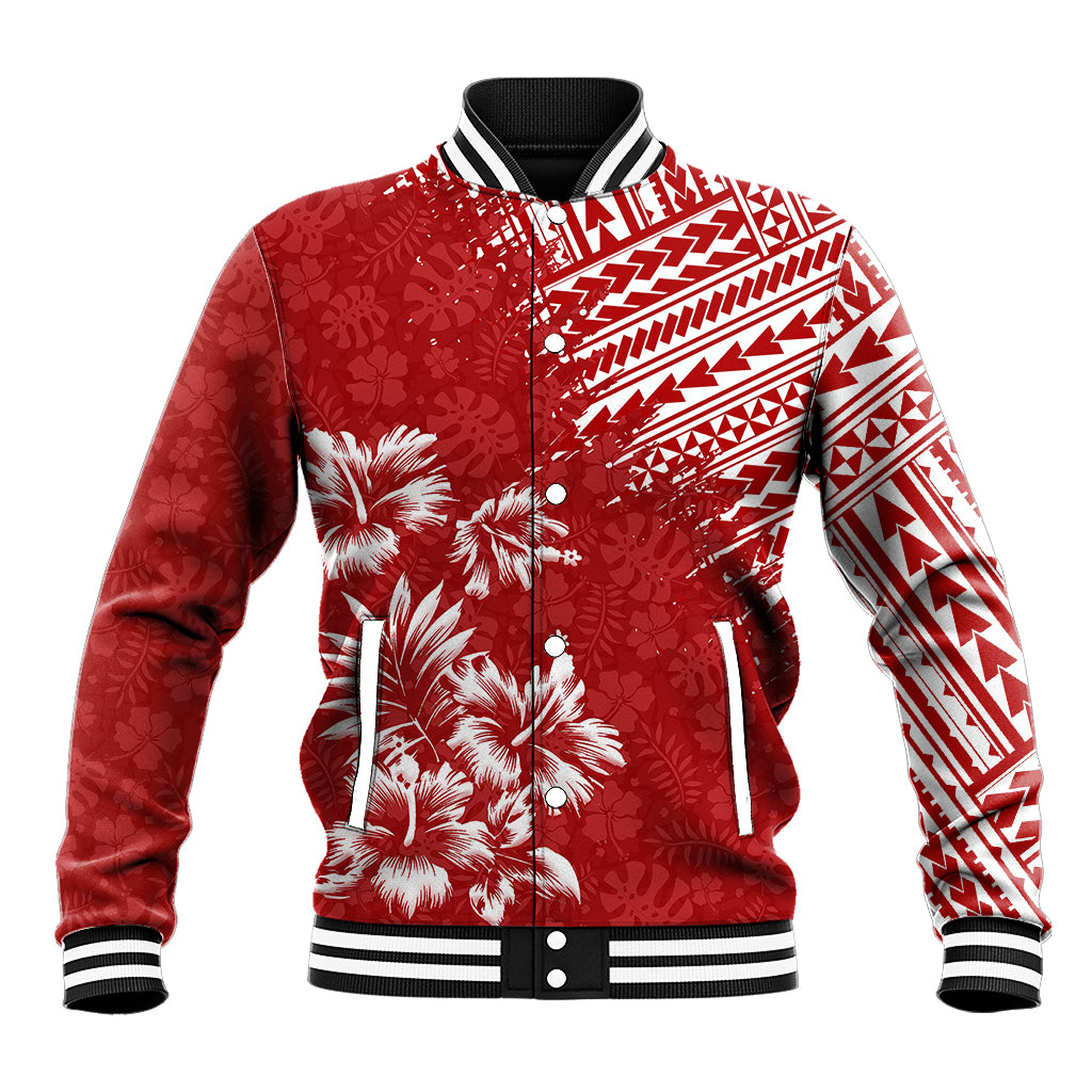 Hawaii Summer Baseball Jacket Mix Polynesian Red LT6 - Wonder Print Shop