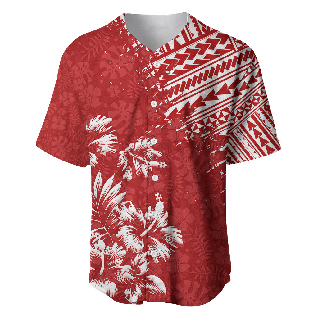 Hawaii Summer Baseball Jersey Mix Polynesian Red LT6 - Wonder Print Shop