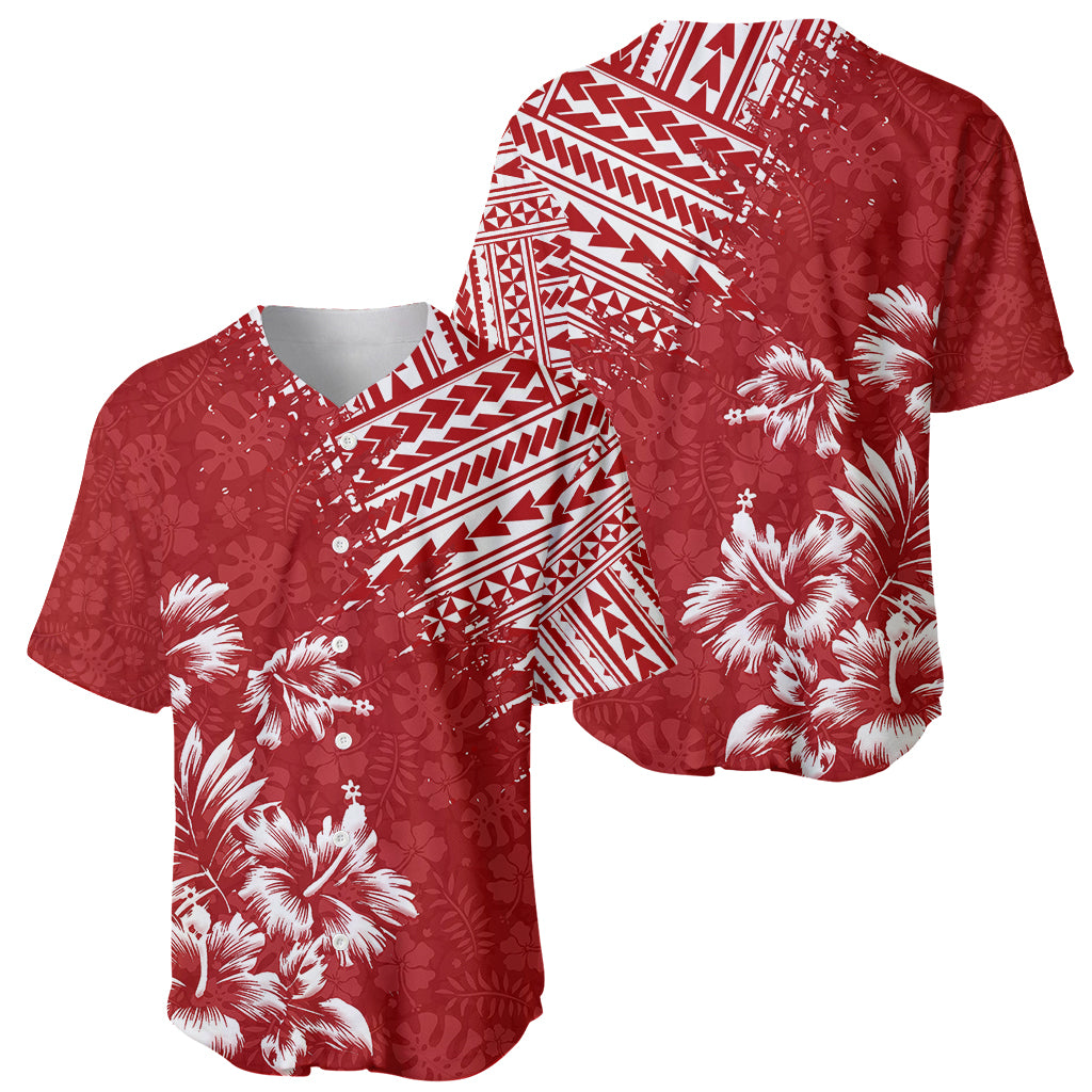 Hawaii Summer Baseball Jersey Mix Polynesian Red LT6 - Wonder Print Shop