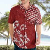 Hawaii Summer Hawaiian Shirt Mix Polynesian Red LT6 - Wonder Print Shop
