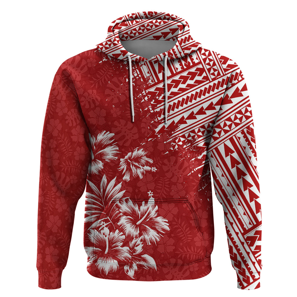 Hawaii Summer Hoodie Mix Polynesian Red LT6 - Wonder Print Shop