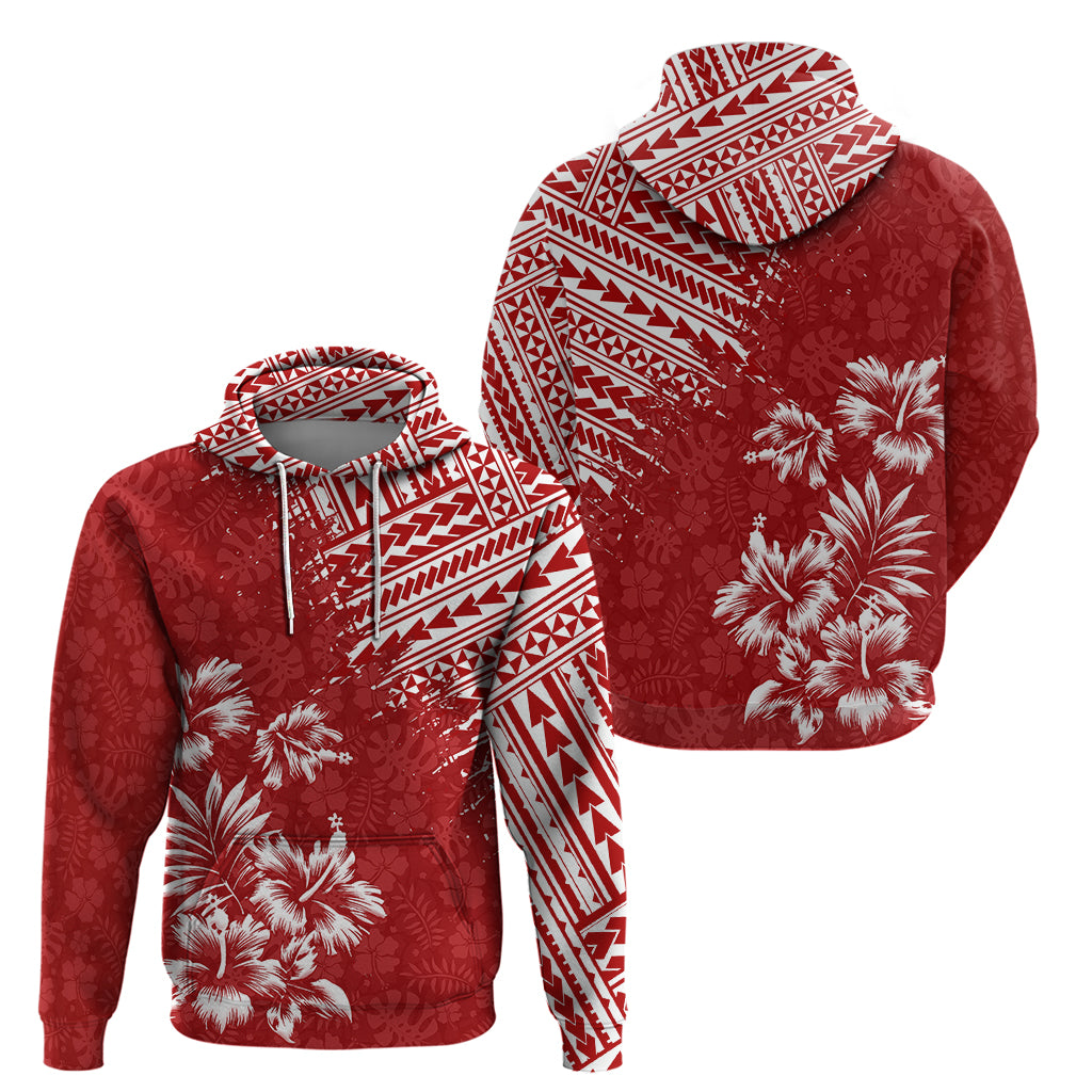 Hawaii Summer Hoodie Mix Polynesian Red LT6 - Wonder Print Shop
