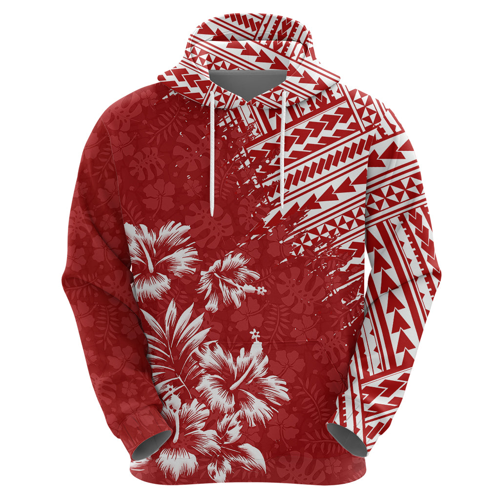 Hawaii Summer Hoodie Mix Polynesian Red LT6 - Wonder Print Shop