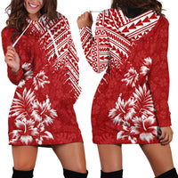 Hawaii Summer Hoodie Dress Mix Polynesian Red LT6 - Wonder Print Shop