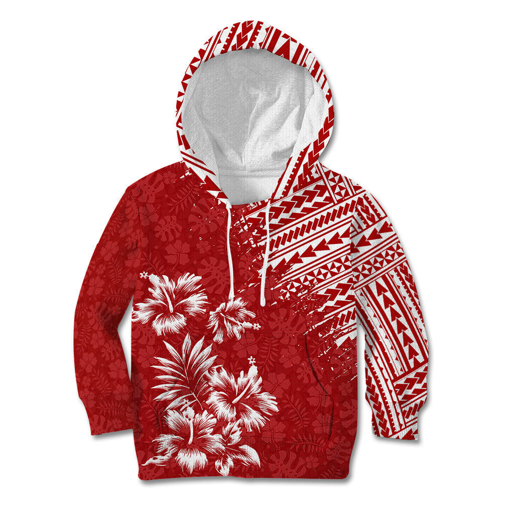 Hawaii Summer Kid Hoodie Mix Polynesian Red LT6 - Wonder Print Shop