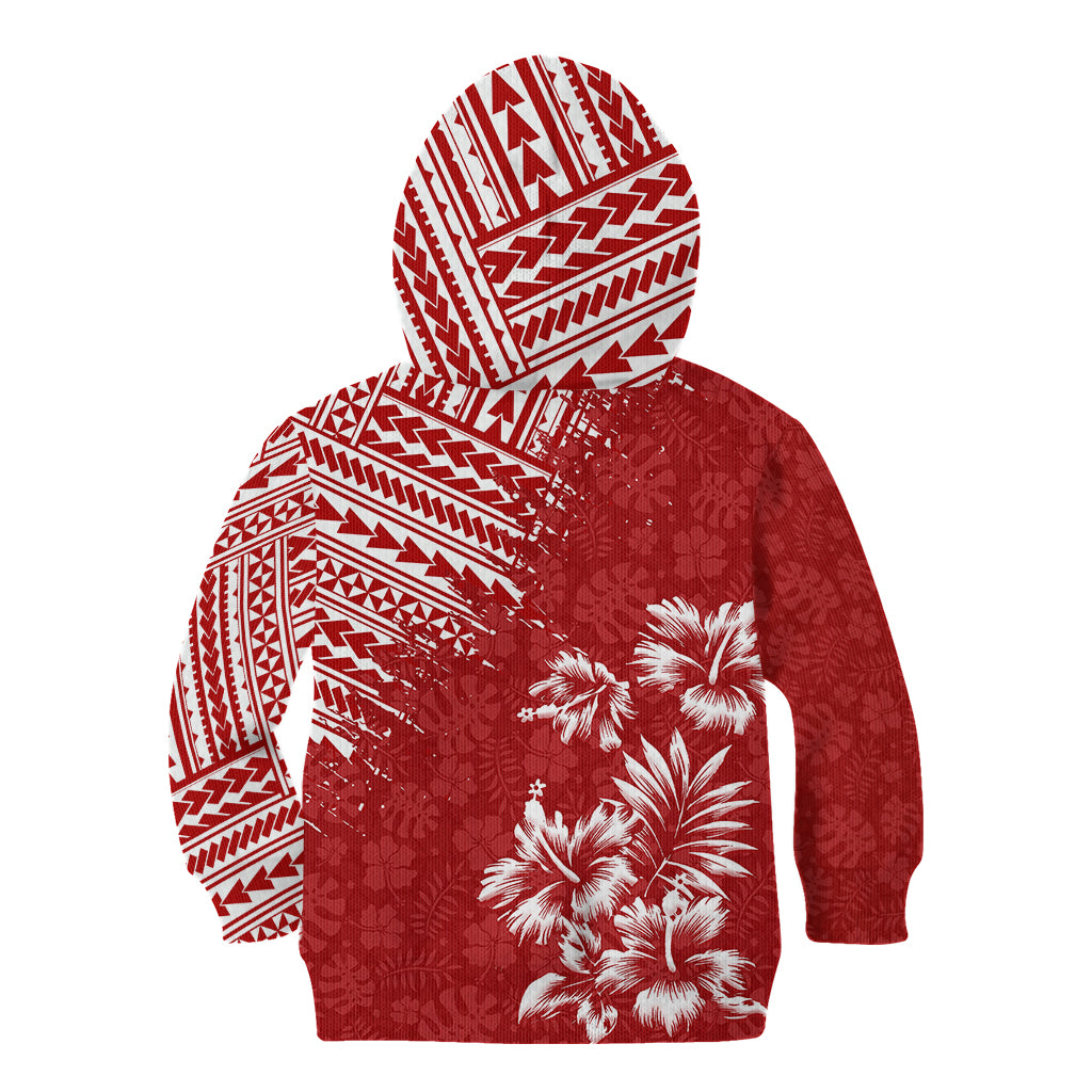 Hawaii Summer Kid Hoodie Mix Polynesian Red LT6 - Wonder Print Shop