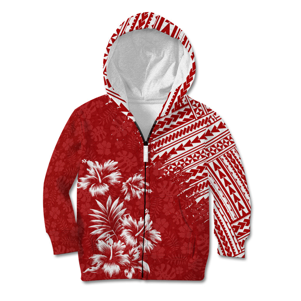 Hawaii Summer Kid Hoodie Mix Polynesian Red LT6 - Wonder Print Shop