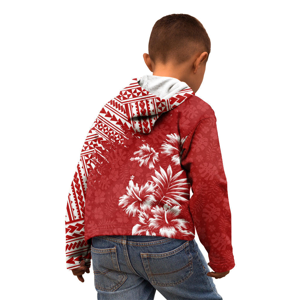 Hawaii Summer Kid Hoodie Mix Polynesian Red LT6 - Wonder Print Shop