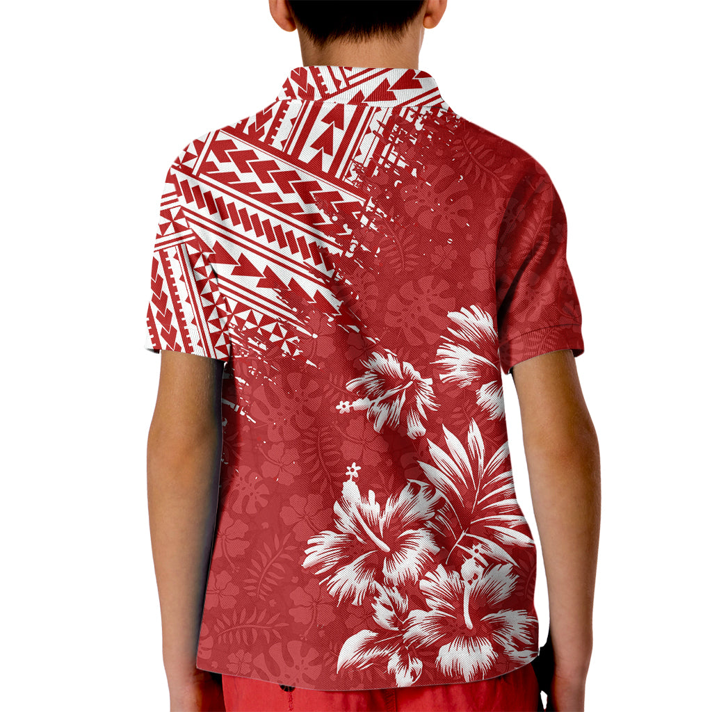 Hawaii Summer Kid Polo Shirt Mix Polynesian Red LT6 - Wonder Print Shop