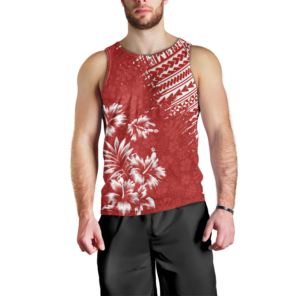 hawaii-summer-men-tank-top-mix-polynesian-red