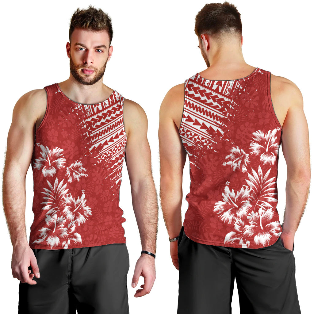 hawaii-summer-men-tank-top-mix-polynesian-red
