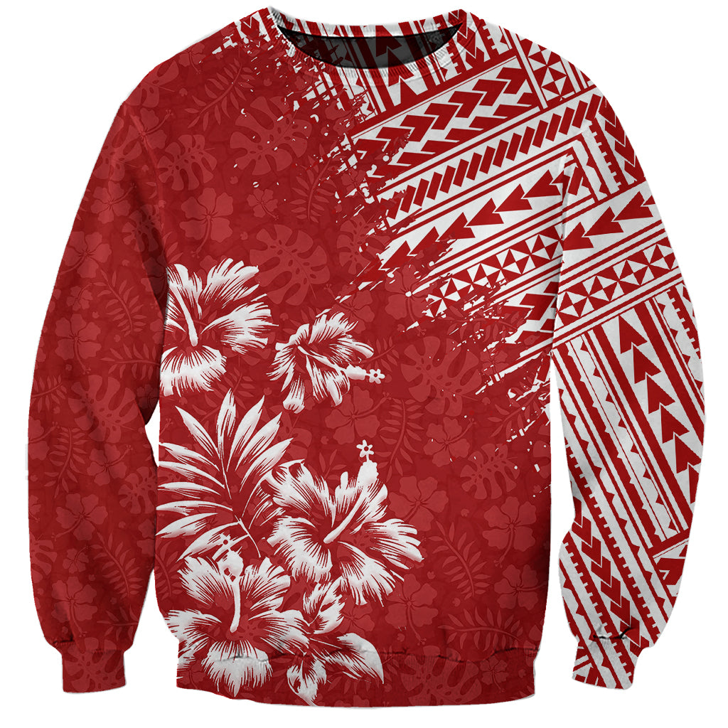 Hawaii Summer Sweatshirt Mix Polynesian Red LT6 - Wonder Print Shop