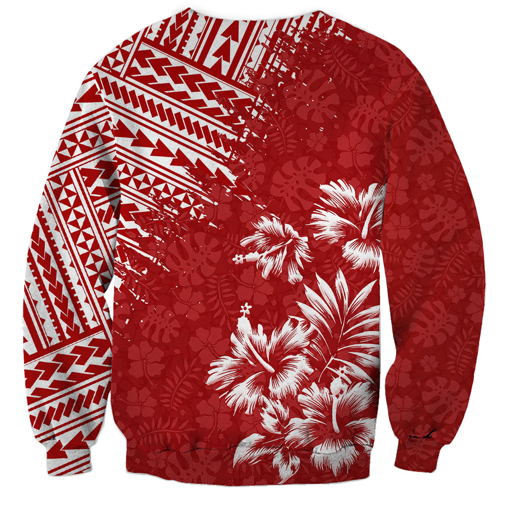 Hawaii Summer Sweatshirt Mix Polynesian Red LT6 - Wonder Print Shop