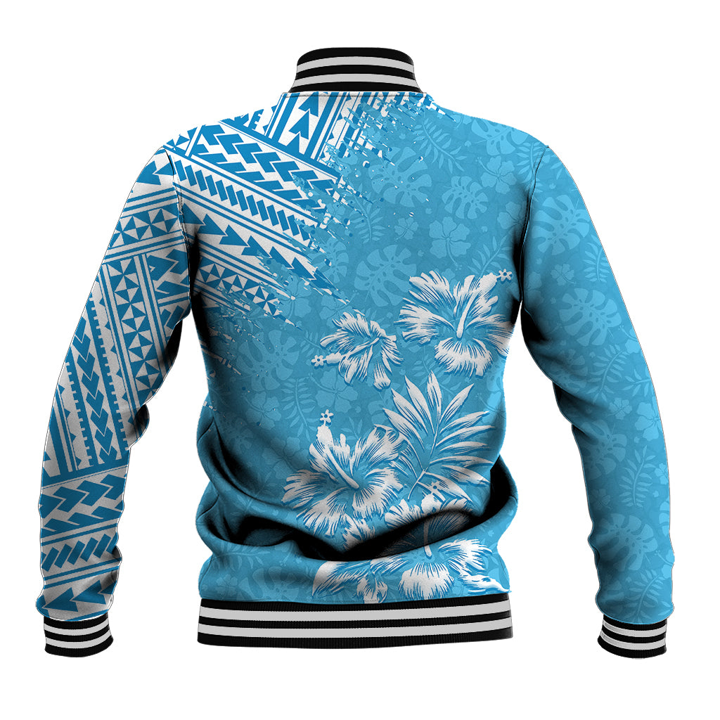 Hawaii Summer Baseball Jacket Mix Polynesian Light Blue LT6 - Wonder Print Shop