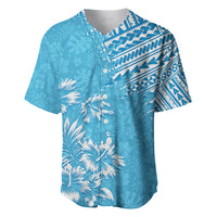 Hawaii Summer Baseball Jersey Mix Polynesian Light Blue LT6 - Wonder Print Shop