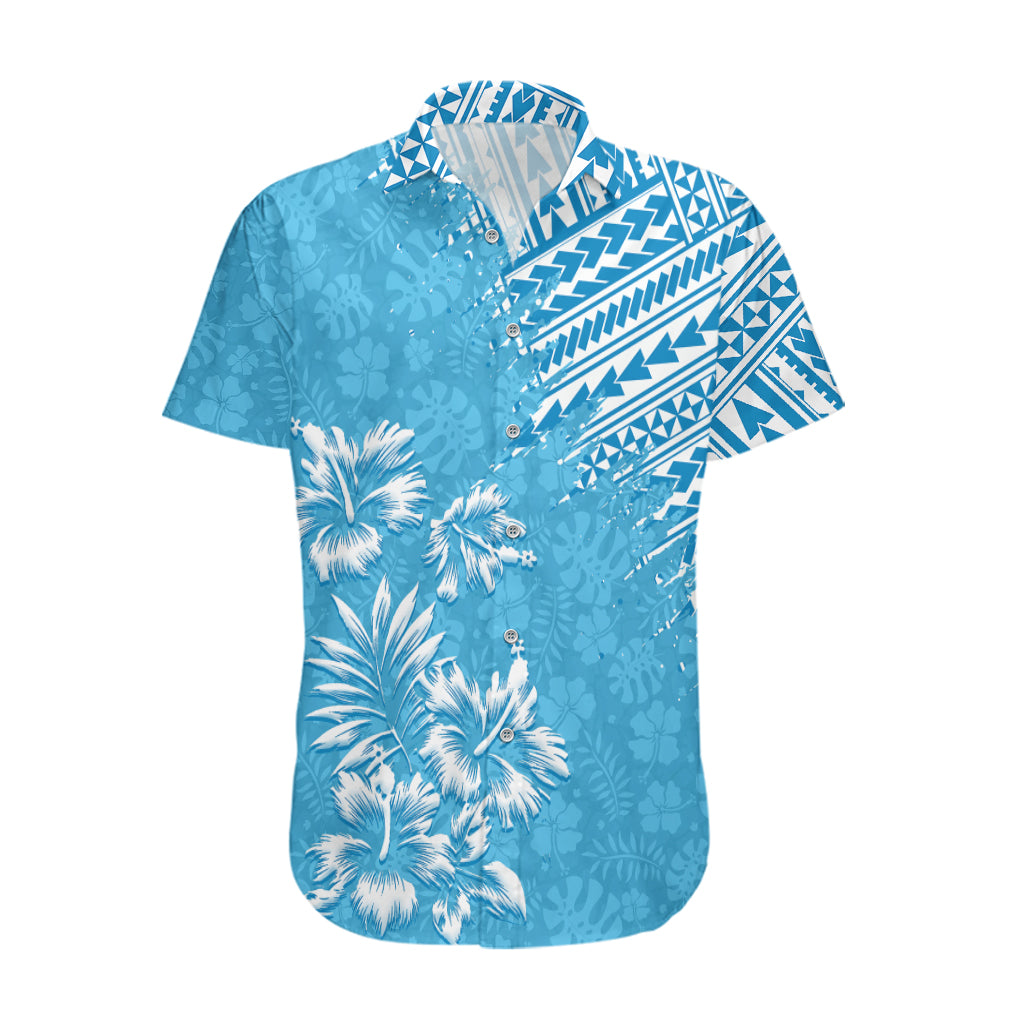 Hawaii Summer Hawaiian Shirt Mix Polynesian Light Blue LT6 - Wonder Print Shop